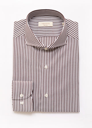 Brown Stripe Cutaway Collar